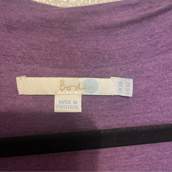 Boden Purple Long Sleeve V-Neck Twist Front Detail Wool Blend Size 6L Lined - Picture 5 of 6